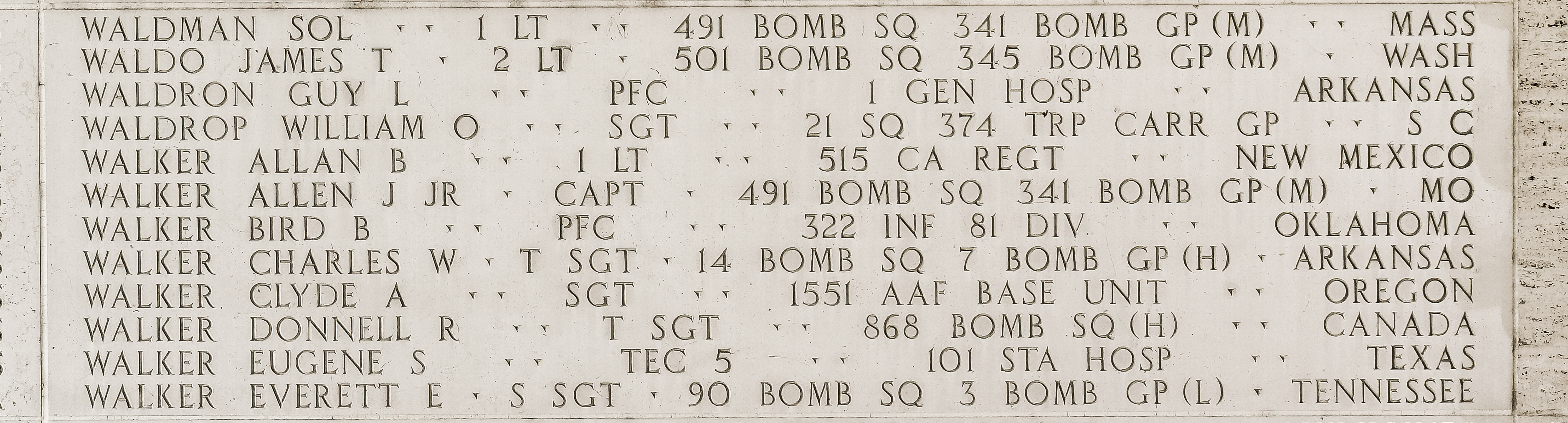 Charles W. Walker, Technical Sergeant